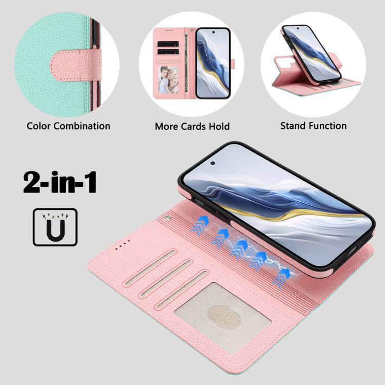 For Samsung Galaxy S25 Ultra 5G Detachable Litchi Texture Magnetic Side-Patch Vegan Leather Phone Case