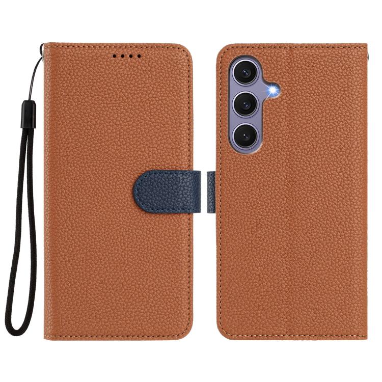 For Samsung Galaxy S24 5G Detachable Litchi Texture Magnetic Side-Patch Vegan Leather Phone Case