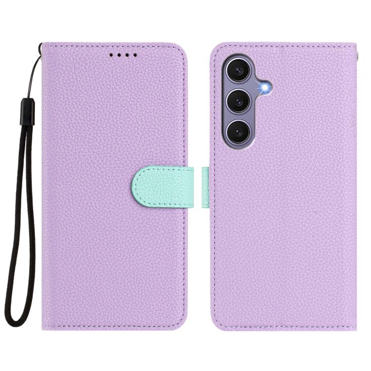 For Samsung Galaxy S24+ 5G Detachable Litchi Texture Magnetic Side-Patch Vegan Leather Phone Case