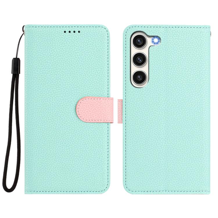 For Samsung Galaxy S23 5G Detachable Litchi Texture Magnetic Side-Patch Vegan Leather Phone Case