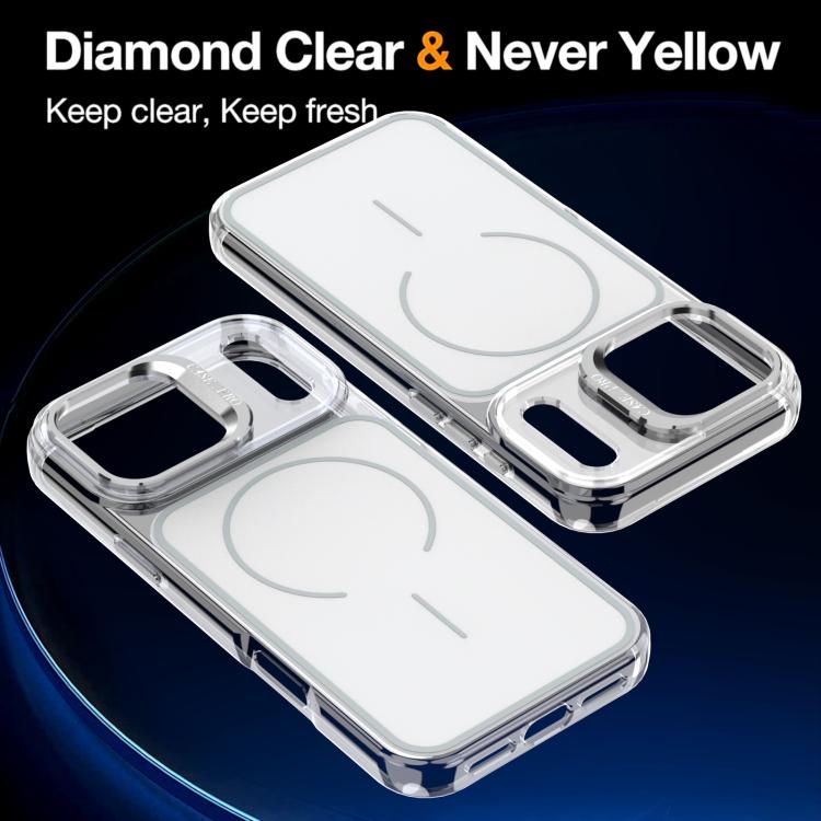 For iPhone 17 Pro Max Bright Color Blocking Camera Bracket Magnetic Phone Case