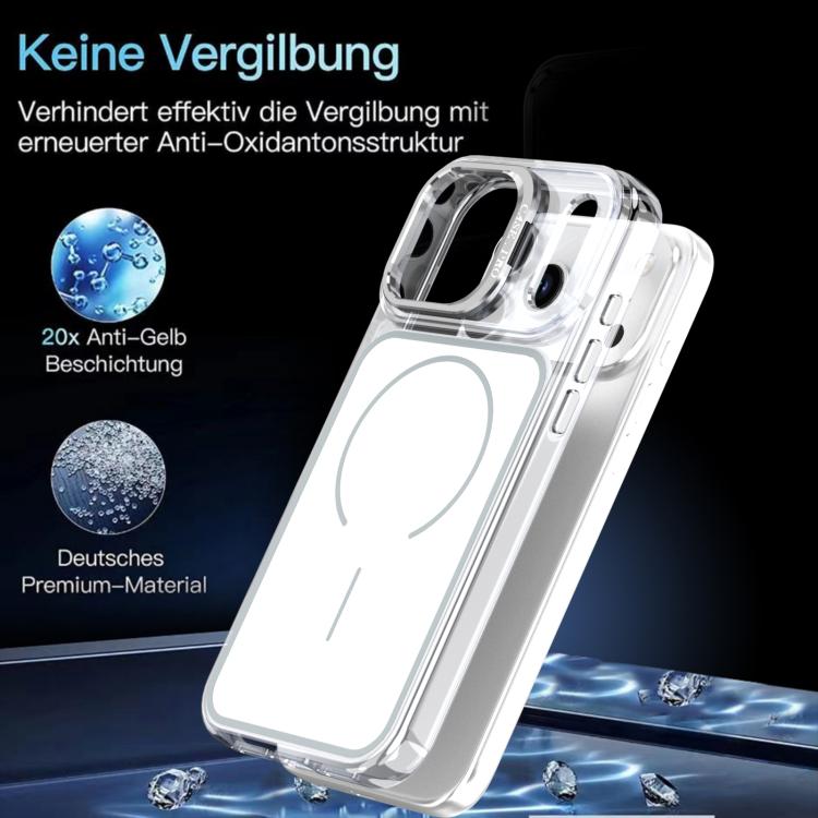 For iPhone 17 Pro Max Bright Color Blocking Camera Bracket Magnetic Phone Case