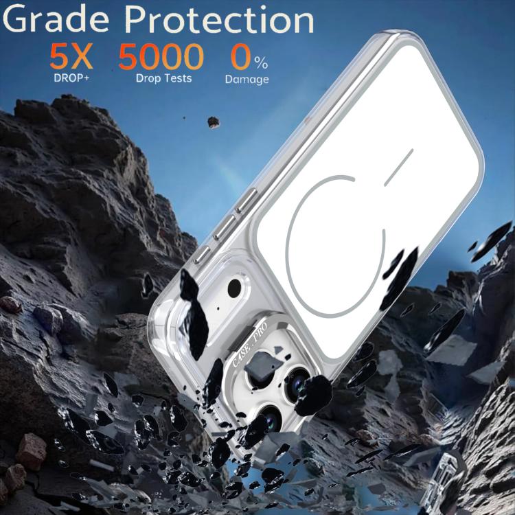 For iPhone 17 Pro Max Bright Color Blocking Camera Bracket Magnetic Phone Case