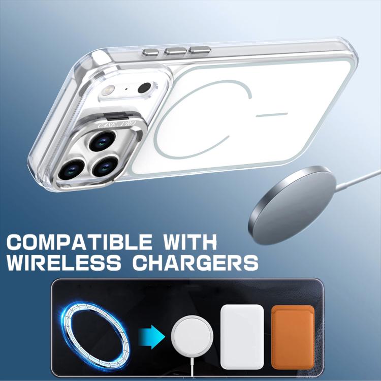 For iPhone 17 Pro Max Bright Color Blocking Camera Bracket Magnetic Phone Case