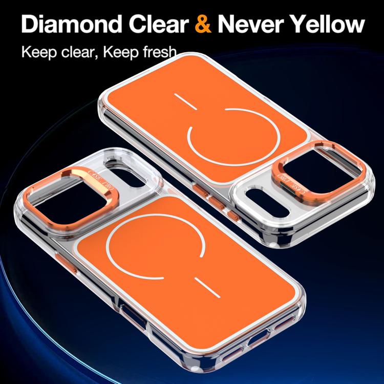 For iPhone 17 Pro Max Bright Color Blocking Camera Bracket Magnetic Phone Case