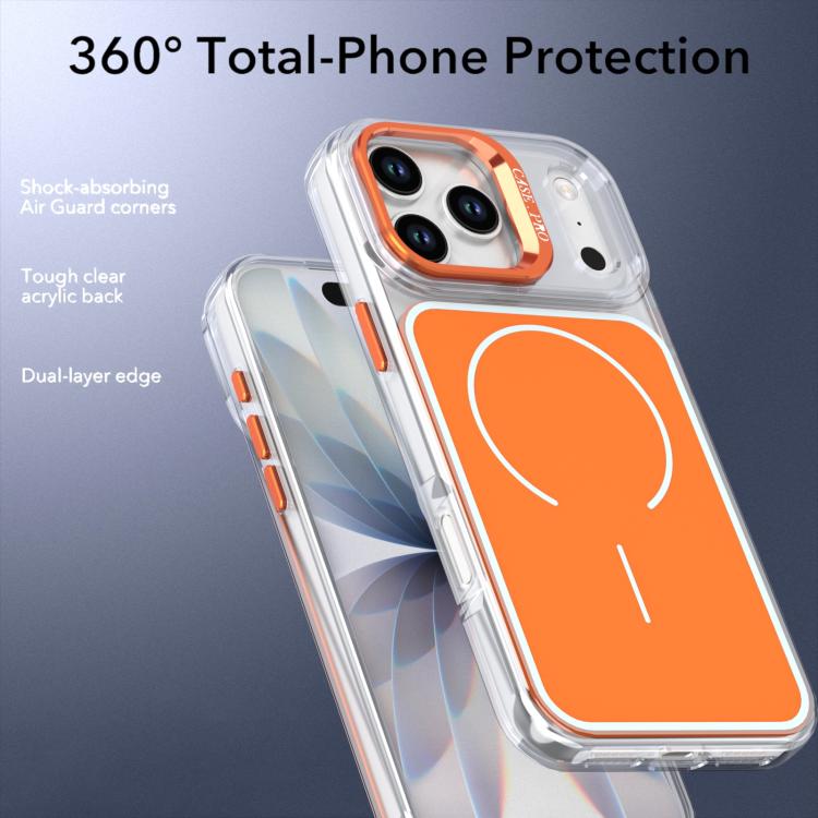 For iPhone 17 Pro Max Bright Color Blocking Camera Bracket Magnetic Phone Case