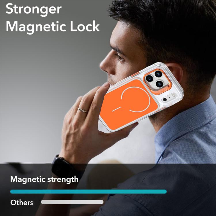 For iPhone 17 Pro Max Bright Color Blocking Camera Bracket Magnetic Phone Case