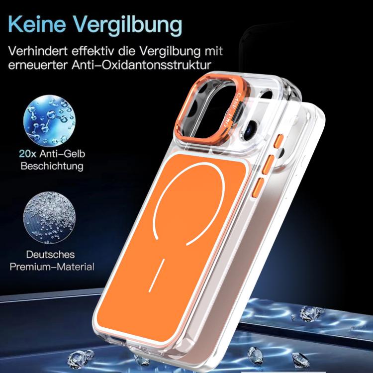 For iPhone 17 Pro Max Bright Color Blocking Camera Bracket Magnetic Phone Case