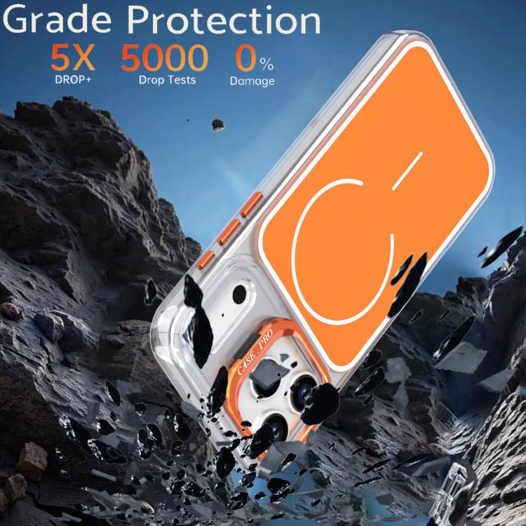 For iPhone 17 Pro Max Bright Color Blocking Camera Bracket Magnetic Phone Case