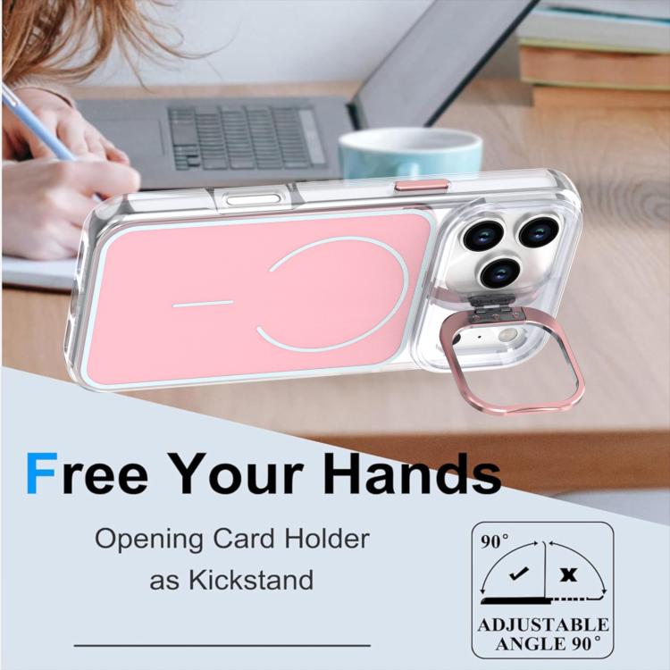For iPhone 17 Pro Max Bright Color Blocking Camera Bracket Magnetic Phone Case