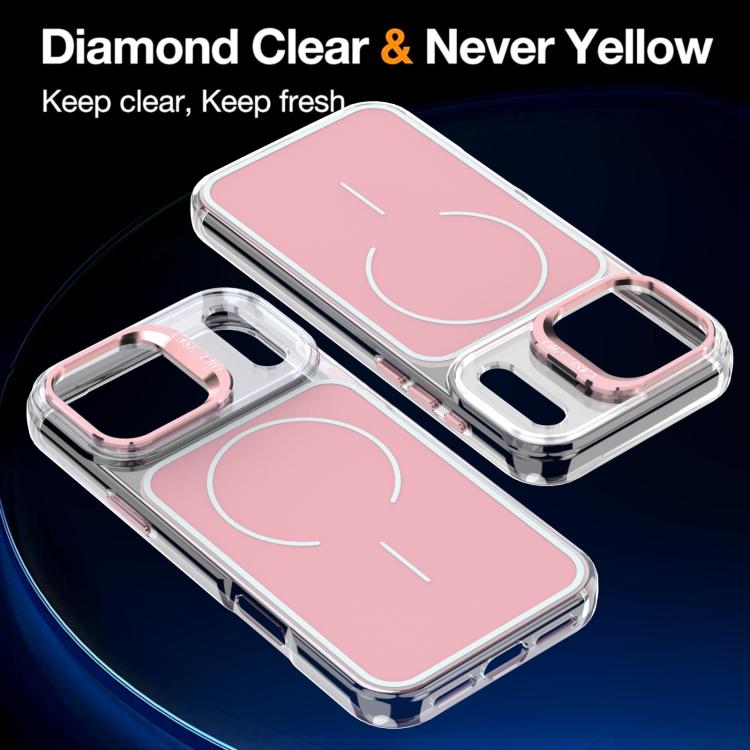 For iPhone 17 Pro Max Bright Color Blocking Camera Bracket Magnetic Phone Case