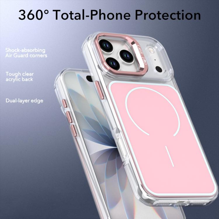 For iPhone 17 Pro Max Bright Color Blocking Camera Bracket Magnetic Phone Case