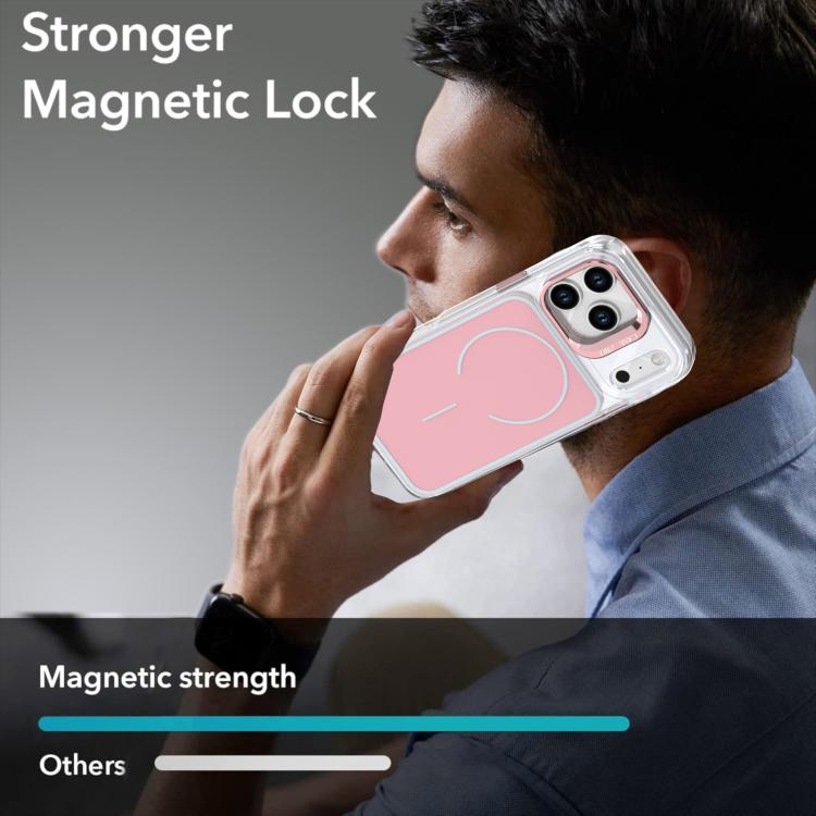 For iPhone 17 Pro Max Bright Color Blocking Camera Bracket Magnetic Phone Case