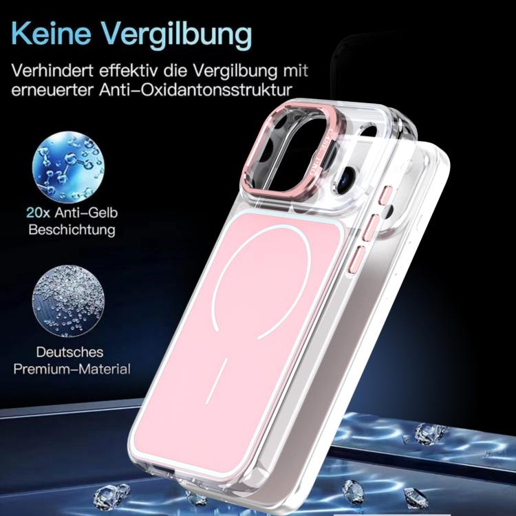 For iPhone 17 Pro Max Bright Color Blocking Camera Bracket Magnetic Phone Case