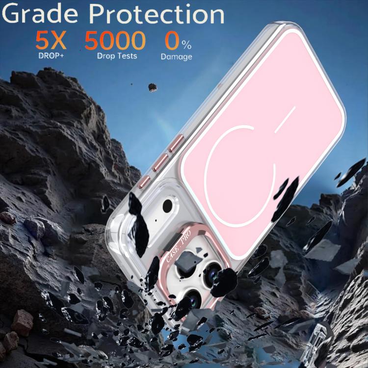 For iPhone 17 Pro Max Bright Color Blocking Camera Bracket Magnetic Phone Case