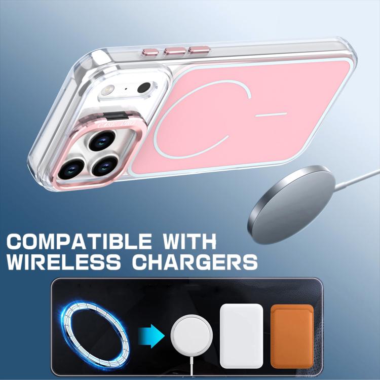 For iPhone 17 Pro Max Bright Color Blocking Camera Bracket Magnetic Phone Case