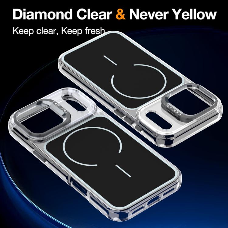 For iPhone 17 Pro Max Bright Color Blocking Camera Bracket Magnetic Phone Case