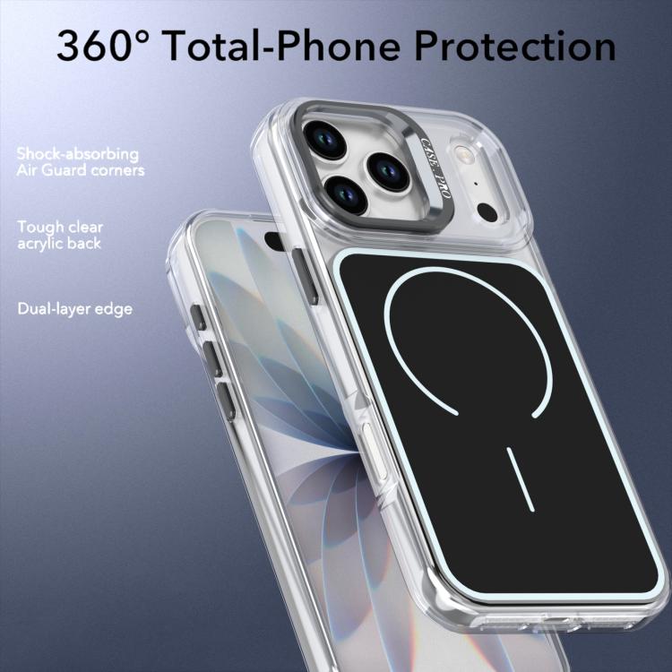 For iPhone 17 Pro Max Bright Color Blocking Camera Bracket Magnetic Phone Case