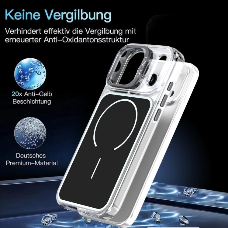 For iPhone 17 Pro Max Bright Color Blocking Camera Bracket Magnetic Phone Case