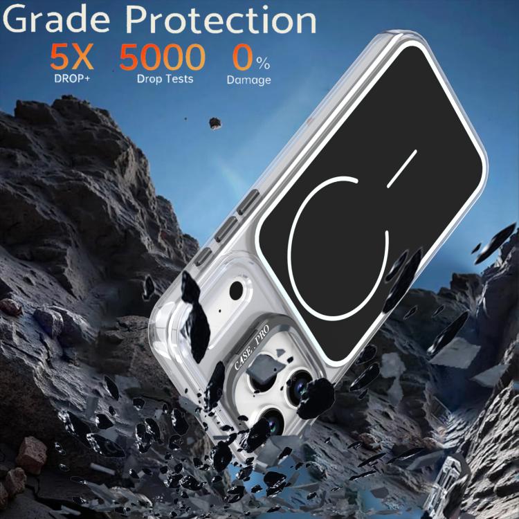 For iPhone 17 Pro Max Bright Color Blocking Camera Bracket Magnetic Phone Case