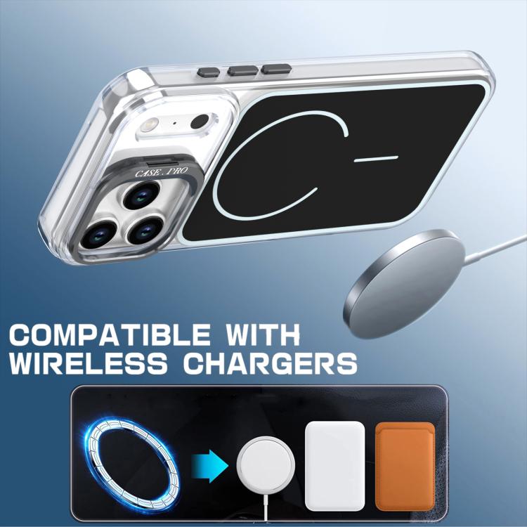 For iPhone 17 Pro Max Bright Color Blocking Camera Bracket Magnetic Phone Case