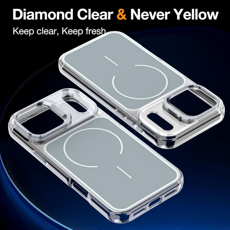 For iPhone 17 Pro Max Bright Color Blocking Camera Bracket Magnetic Phone Case