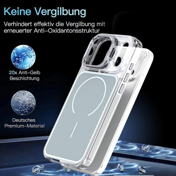 For iPhone 17 Pro Max Bright Color Blocking Camera Bracket Magnetic Phone Case