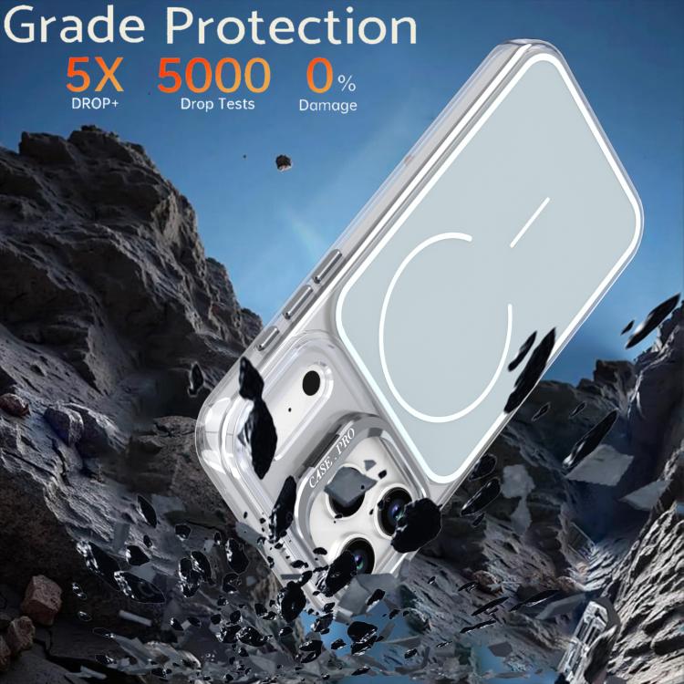 For iPhone 17 Pro Max Bright Color Blocking Camera Bracket Magnetic Phone Case