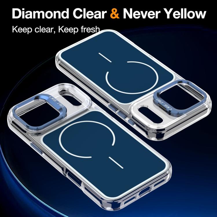 For iPhone 17 Pro Max Bright Color Blocking Camera Bracket Magnetic Phone Case