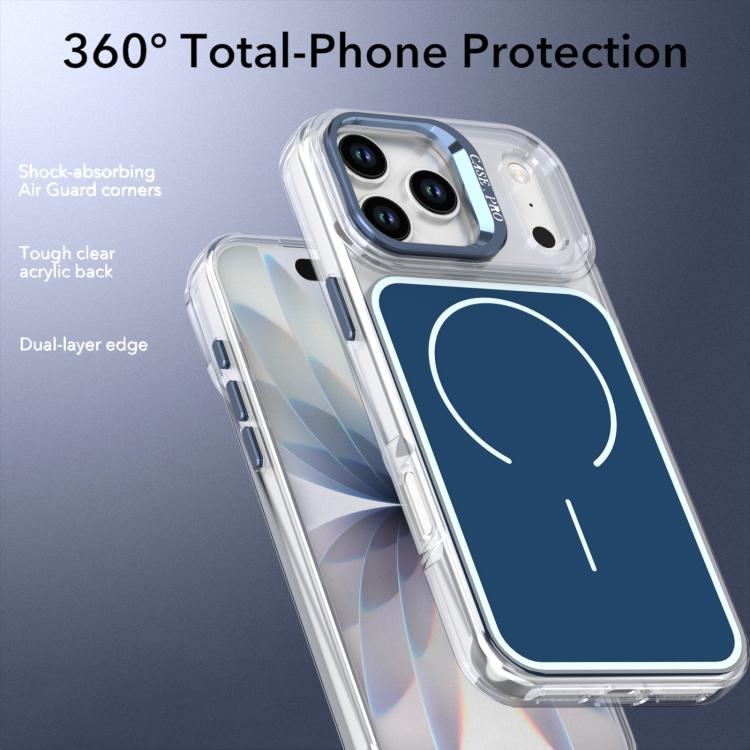 For iPhone 17 Pro Max Bright Color Blocking Camera Bracket Magnetic Phone Case