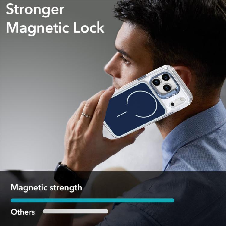 For iPhone 17 Pro Max Bright Color Blocking Camera Bracket Magnetic Phone Case