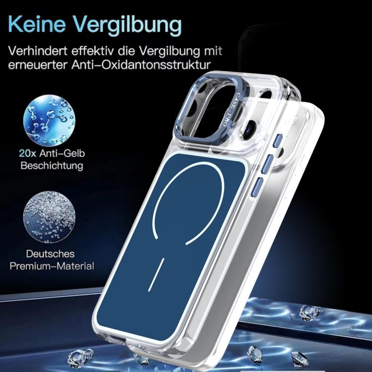 For iPhone 17 Pro Max Bright Color Blocking Camera Bracket Magnetic Phone Case