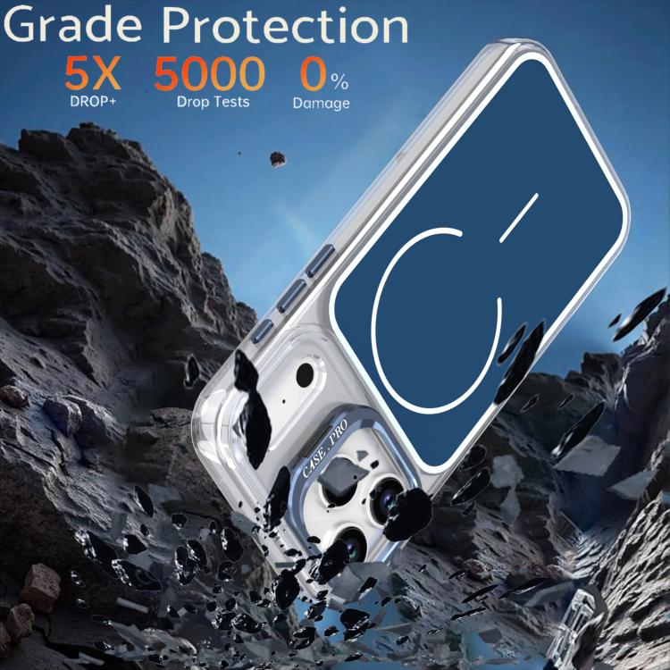 For iPhone 17 Pro Max Bright Color Blocking Camera Bracket Magnetic Phone Case