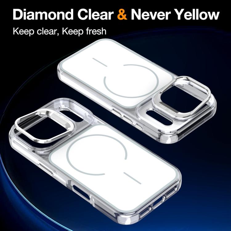 For iPhone 17 Pro Bright Color Blocking Camera Bracket Magnetic Phone Case