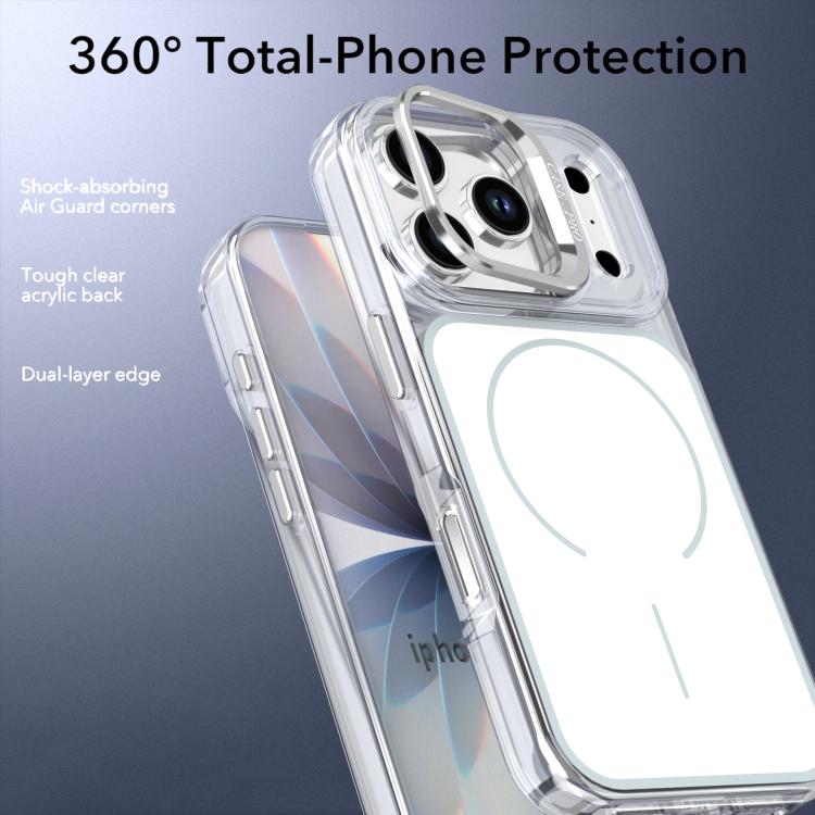 For iPhone 17 Pro Bright Color Blocking Camera Bracket Magnetic Phone Case