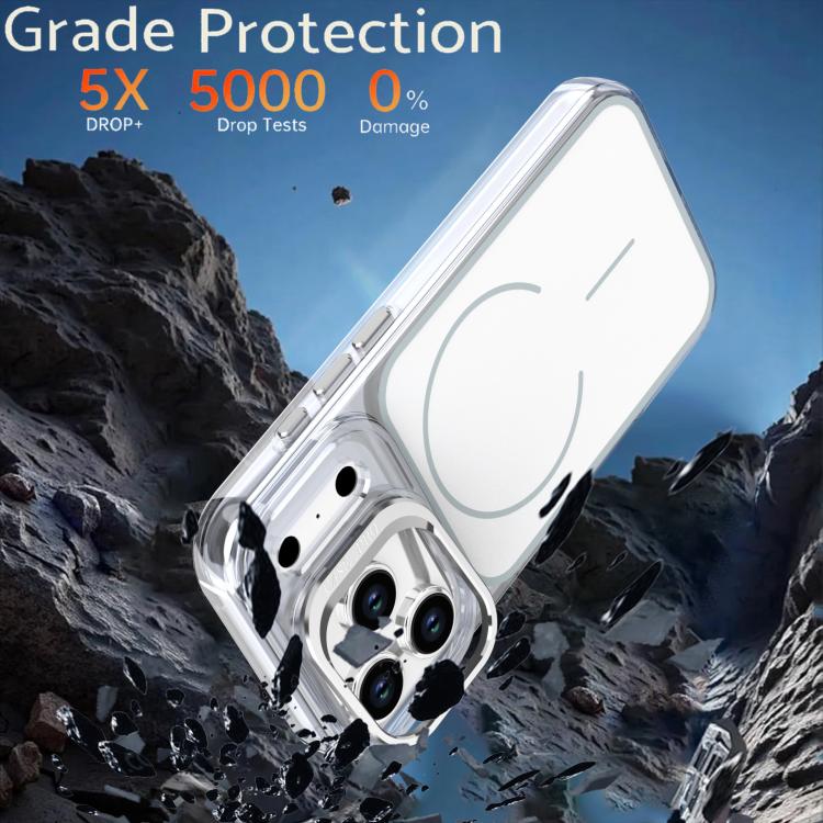 For iPhone 17 Pro Bright Color Blocking Camera Bracket Magnetic Phone Case