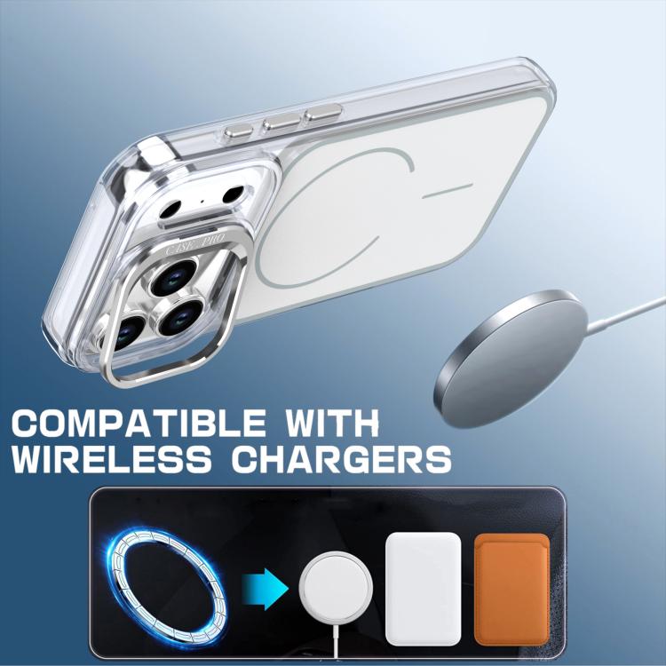 For iPhone 17 Pro Bright Color Blocking Camera Bracket Magnetic Phone Case