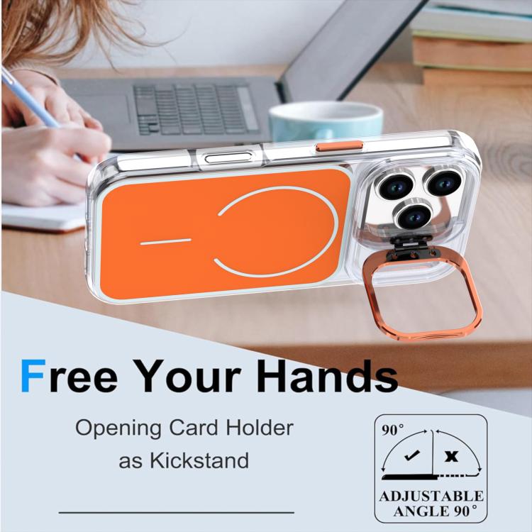 For iPhone 17 Pro Bright Color Blocking Camera Bracket Magnetic Phone Case