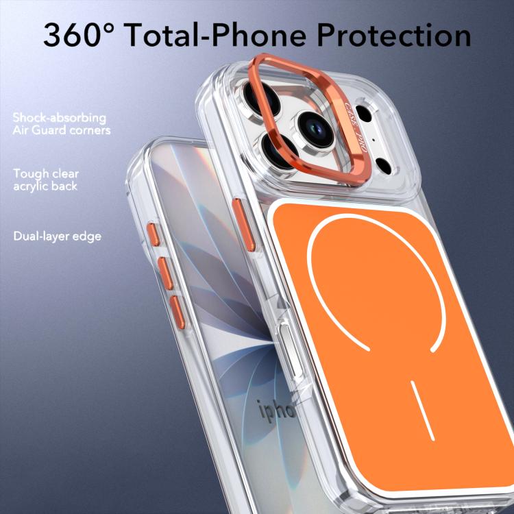 For iPhone 17 Pro Bright Color Blocking Camera Bracket Magnetic Phone Case