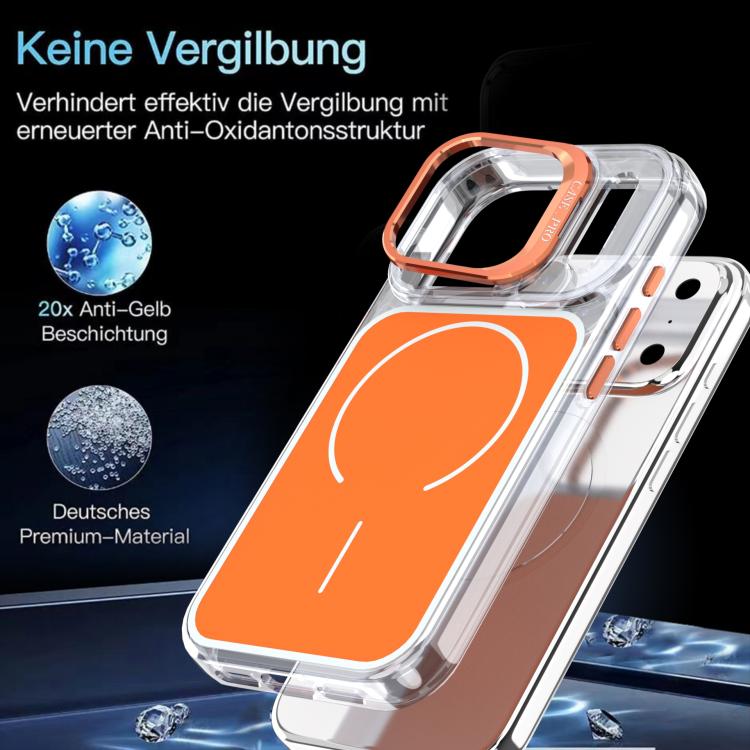 For iPhone 17 Pro Bright Color Blocking Camera Bracket Magnetic Phone Case