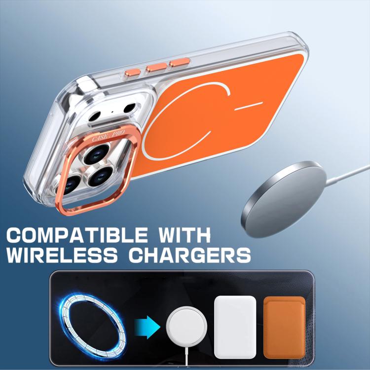 For iPhone 17 Pro Bright Color Blocking Camera Bracket Magnetic Phone Case