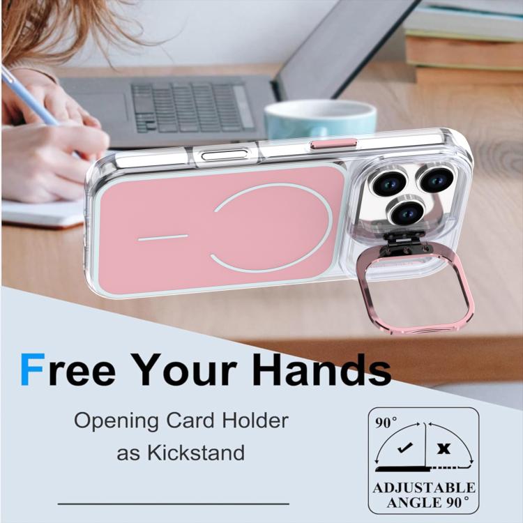For iPhone 17 Pro Bright Color Blocking Camera Bracket Magnetic Phone Case