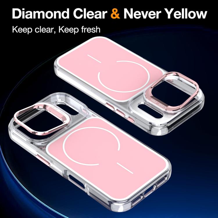 For iPhone 17 Pro Bright Color Blocking Camera Bracket Magnetic Phone Case