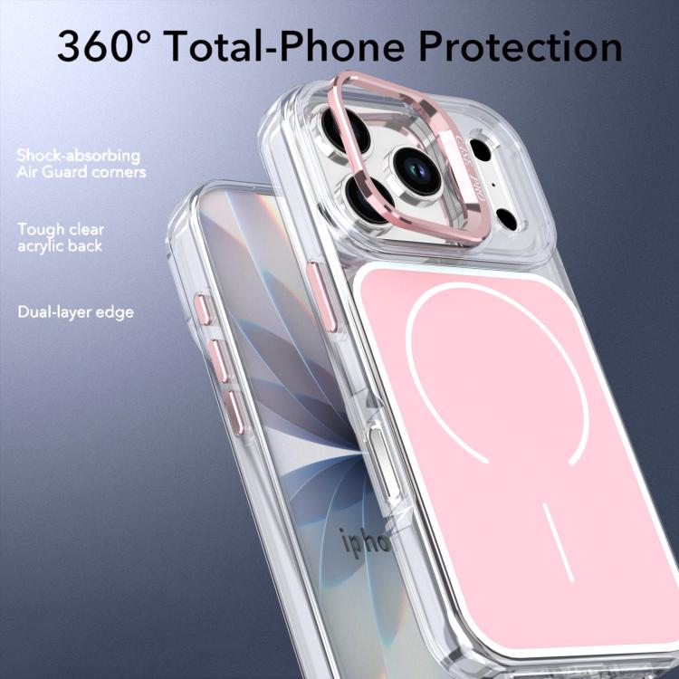 For iPhone 17 Pro Bright Color Blocking Camera Bracket Magnetic Phone Case