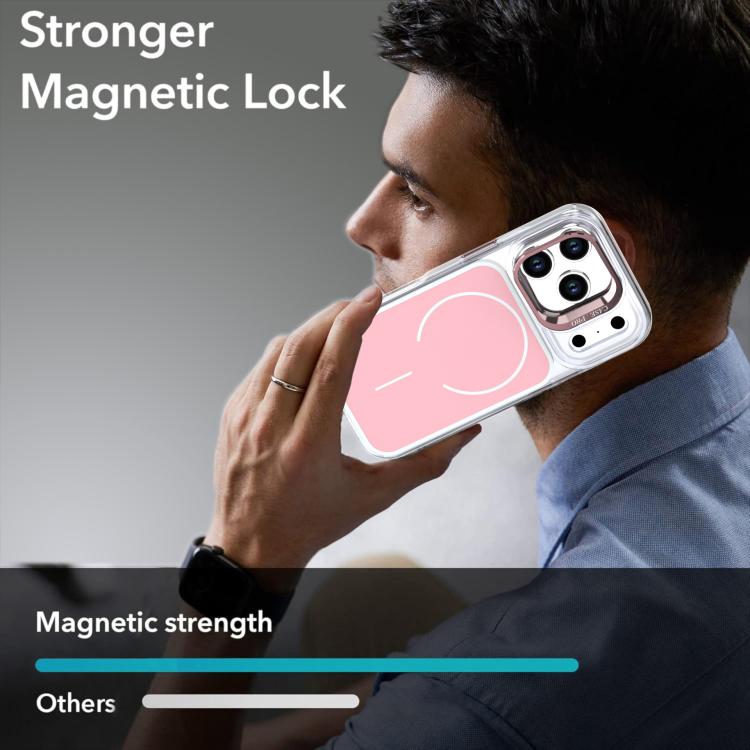 For iPhone 17 Pro Bright Color Blocking Camera Bracket Magnetic Phone Case
