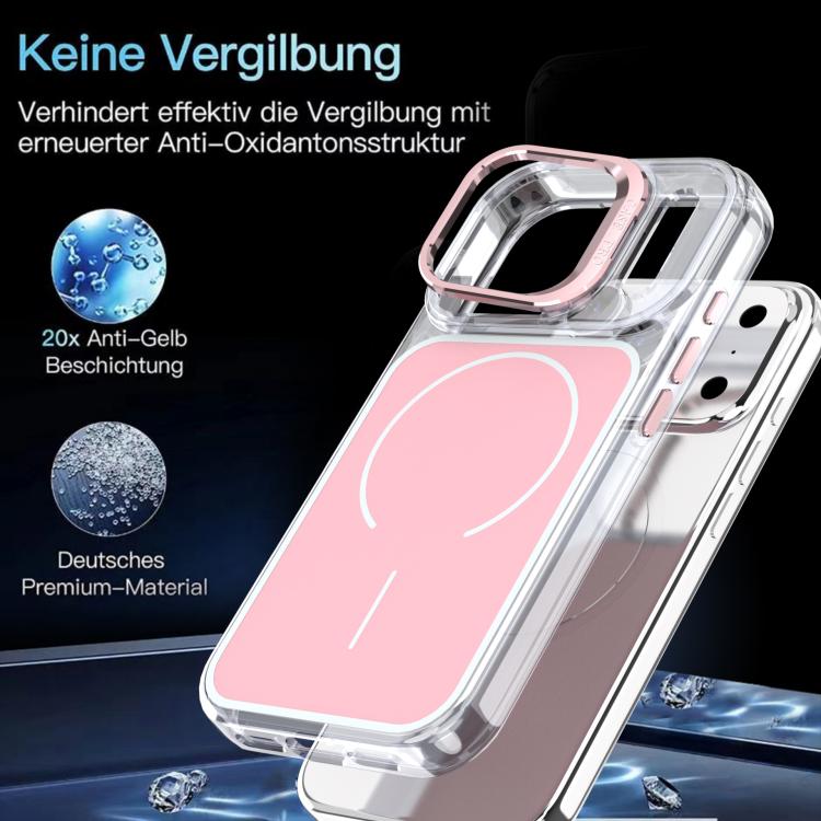 For iPhone 17 Pro Bright Color Blocking Camera Bracket Magnetic Phone Case