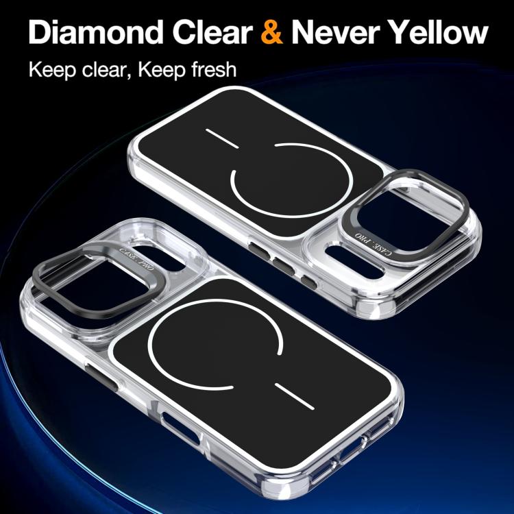 For iPhone 17 Pro Bright Color Blocking Camera Bracket Magnetic Phone Case