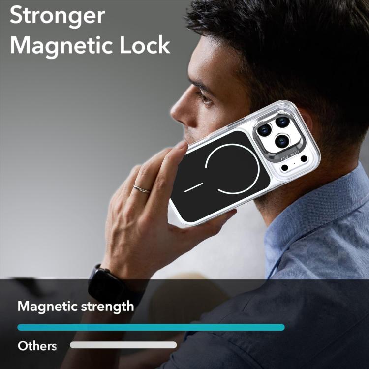 For iPhone 17 Pro Bright Color Blocking Camera Bracket Magnetic Phone Case