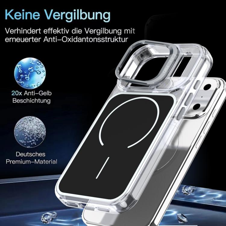 For iPhone 17 Pro Bright Color Blocking Camera Bracket Magnetic Phone Case