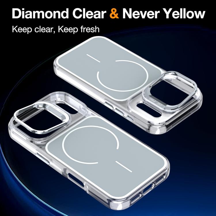 For iPhone 17 Pro Bright Color Blocking Camera Bracket Magnetic Phone Case